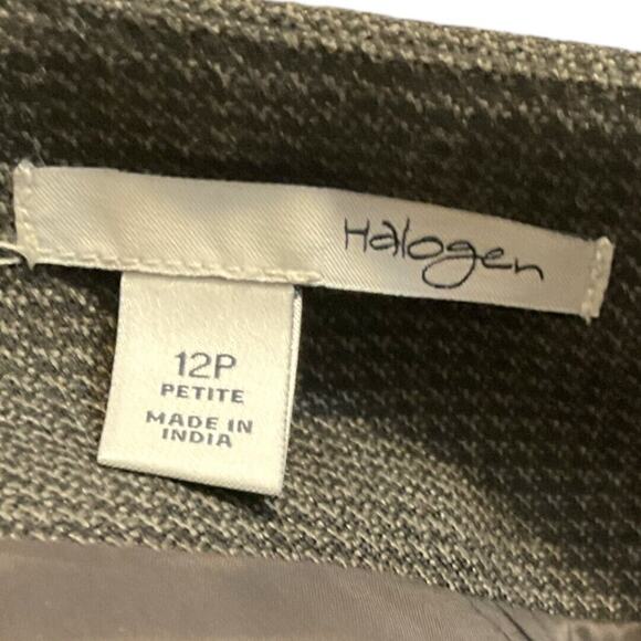 Halogen Skirt Women's SZ 12P Brownish Gray Plaid Ruffle Above Knee Length - Picture 2 of 11
